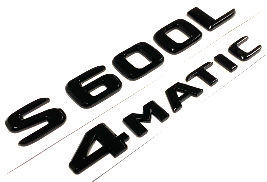 S600L+4MATIC BLACK FOR MERCEDES REAR TRUNK EMBLEM BADGE NAMEPLATE DECAL NUMBER