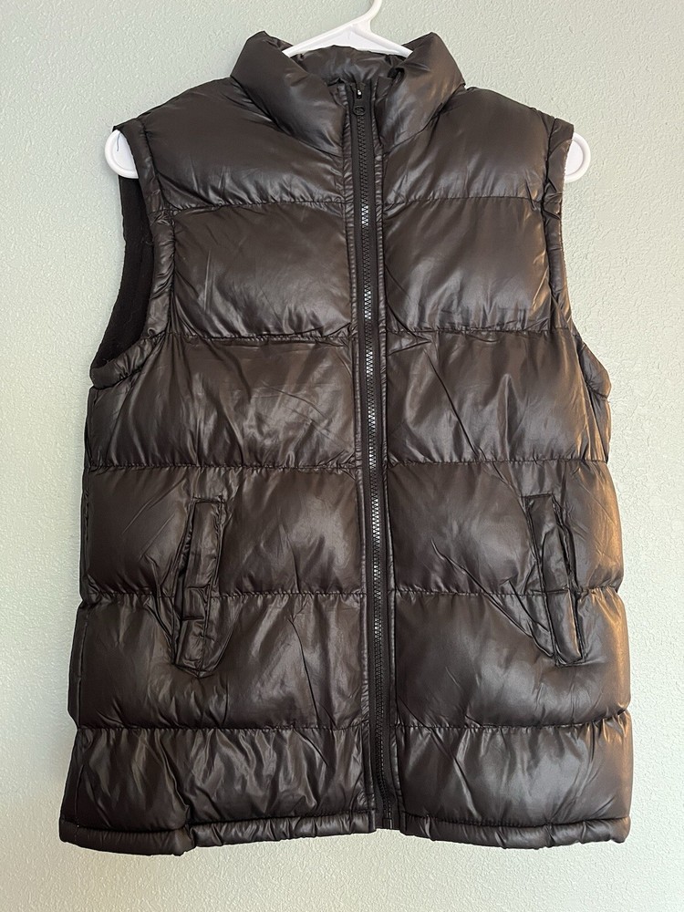 Womens Black Puffer Vest with Pockets Size Medium
