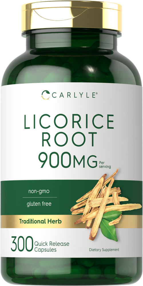 900mg Licorice Root Capsules | 300 Count | Non-GMO, Gluten-Free by Carlyle