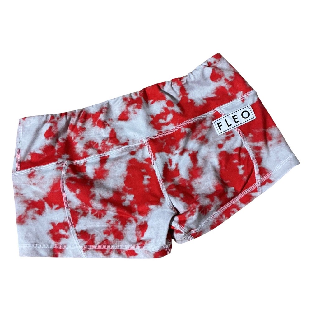 FLEO CrossFit Womens Tie Dye Yoga Athletic Workout Shorts Size M Medium