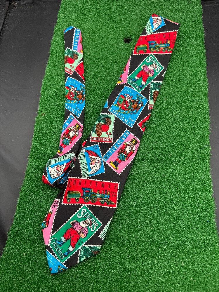 Addiction Santa Claus Silk Tie Mens One Size Multicolor Holiday Christmas