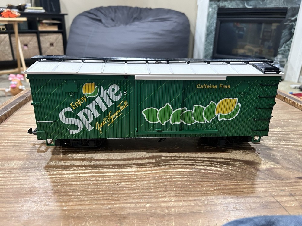 LGB 4090 G Scale Green Sprite Boxcar In Original Coca Cola Red Box