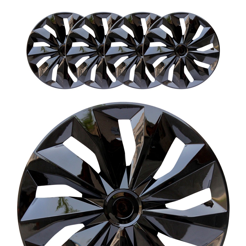 Set of 4 Black 13-Inch Wheel Hub Caps for R13 Tires and Rims