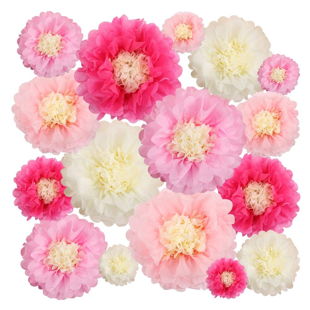16 Pieces Paper Flower Tissue Paper Chrysanth Flowers DIY Crafting for Weddin...