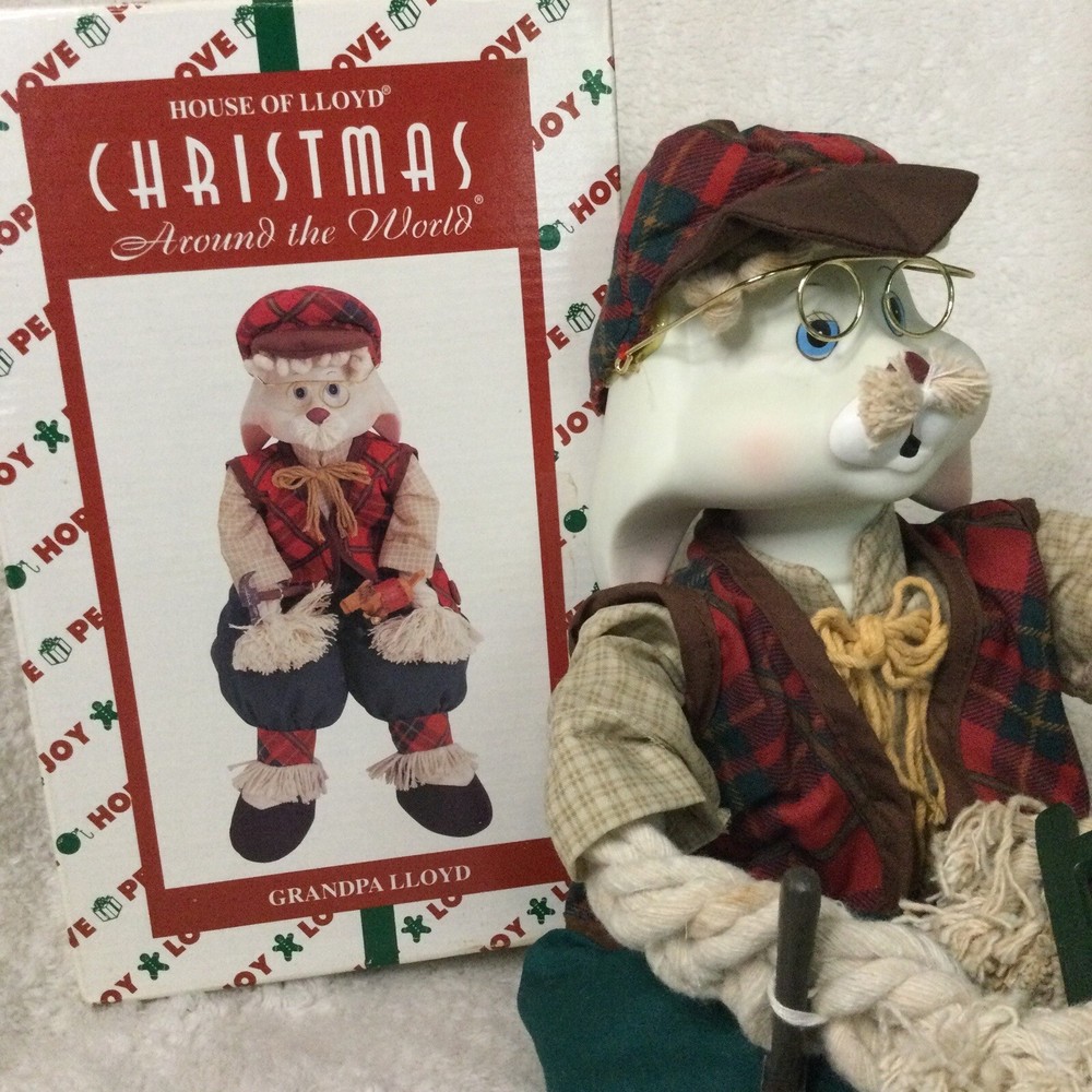 Christmas Around the World Grandpa Lloyd Rabbit Shelf Sitter '97 House of Lloyd