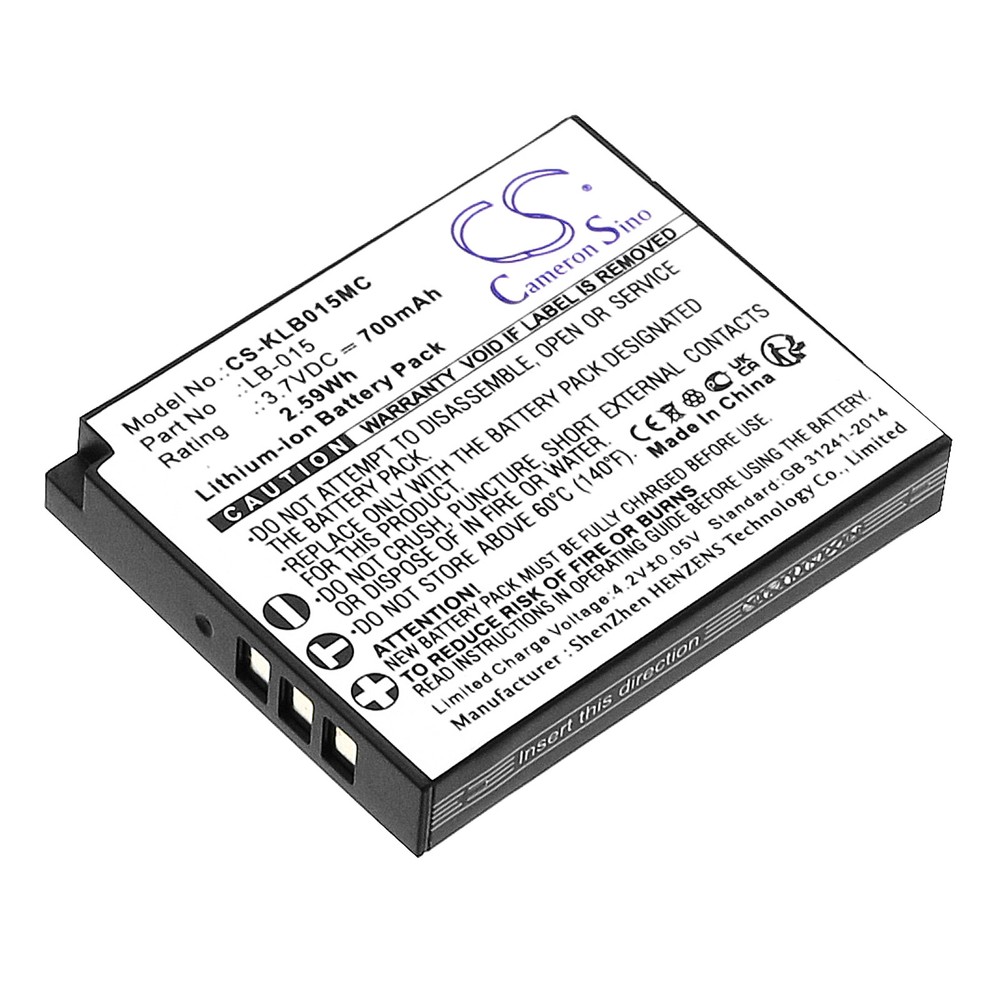 700mAh / 2.59Wh Battery for KODAK WPZ2 P/N: LB-015