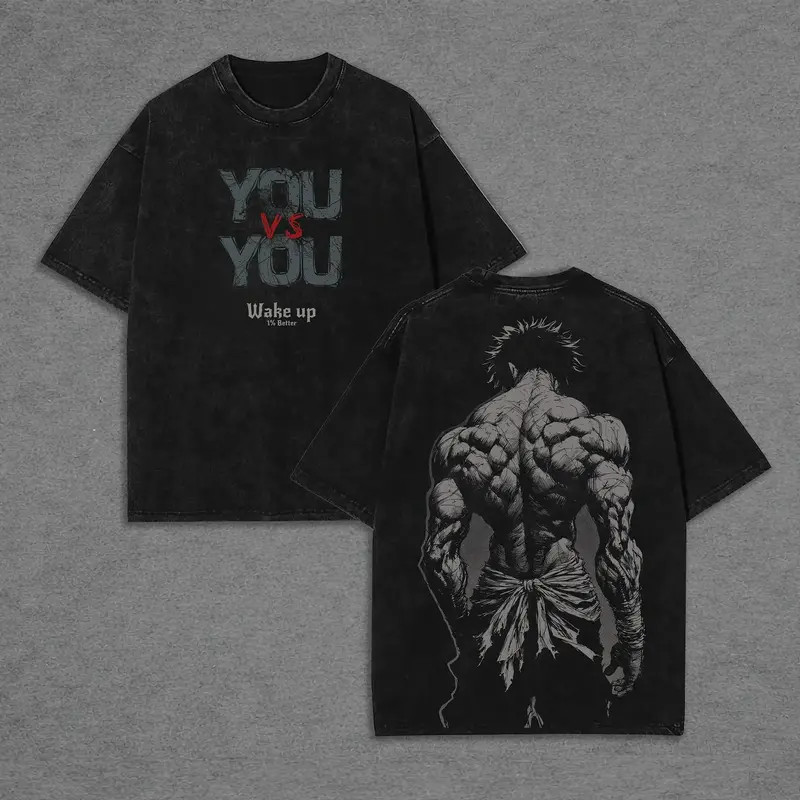 Baki Hanma Anime Graphic Tee Retro Streetwear Cotton T Shirt
