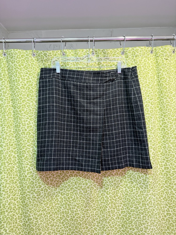 Ann Taylor Loft Skirt Women Size 14 Plaid Mini Wool Blend Lined