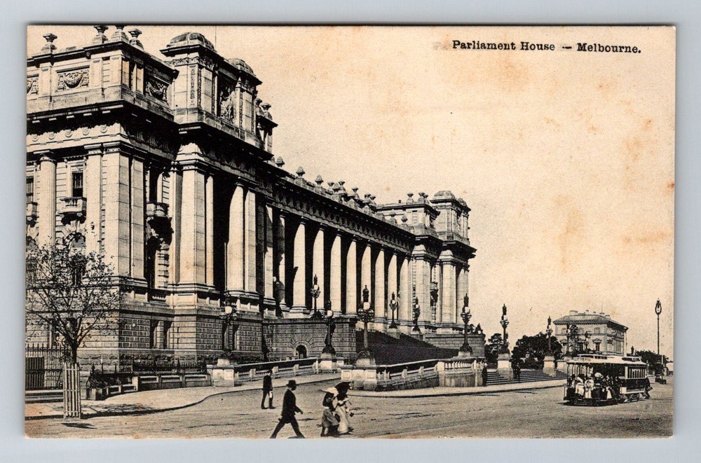 Australia- Melbourne Government Parliament House Post Old Card Vintage Postcard