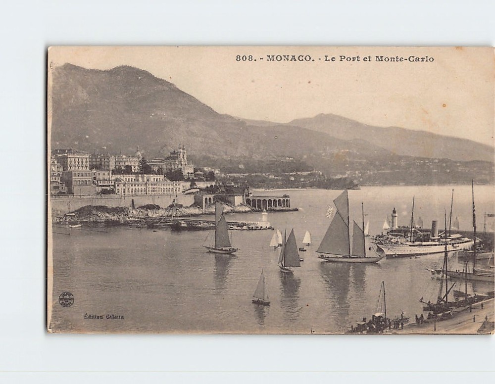 Postcard Le Port et Monte Carlo Monaco Monaco