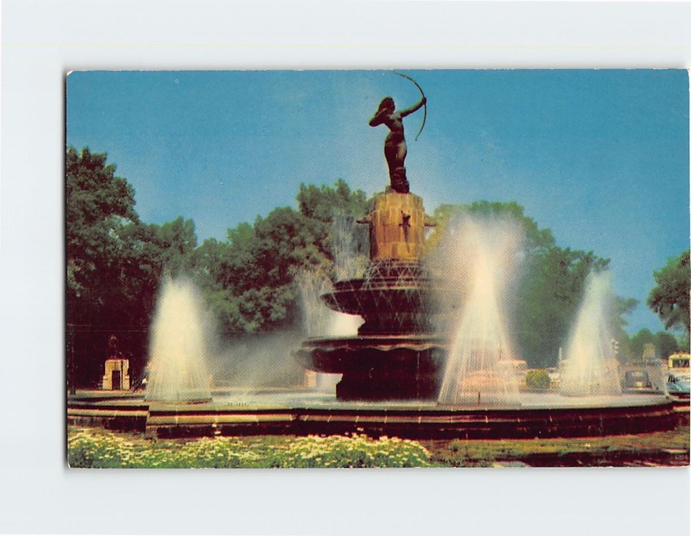 Postcard Diana the Huntress Fountain Mexico City Mexico