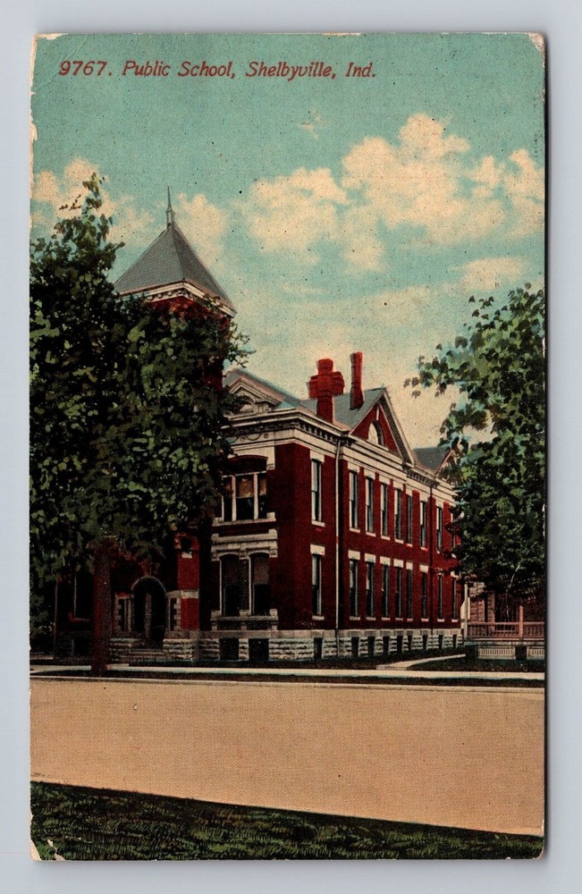 Indiana IN Shelbyville Public School Vintage Postcard