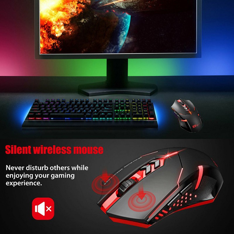 Wireless 2.4G Optical Mouse with 7 Buttons and USB Receiver for PC Laptop