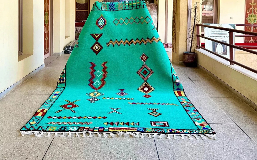 Boho Moroccan Rug – Vintage Berber Wool Carpet, Hand-Knotted Tribal Art