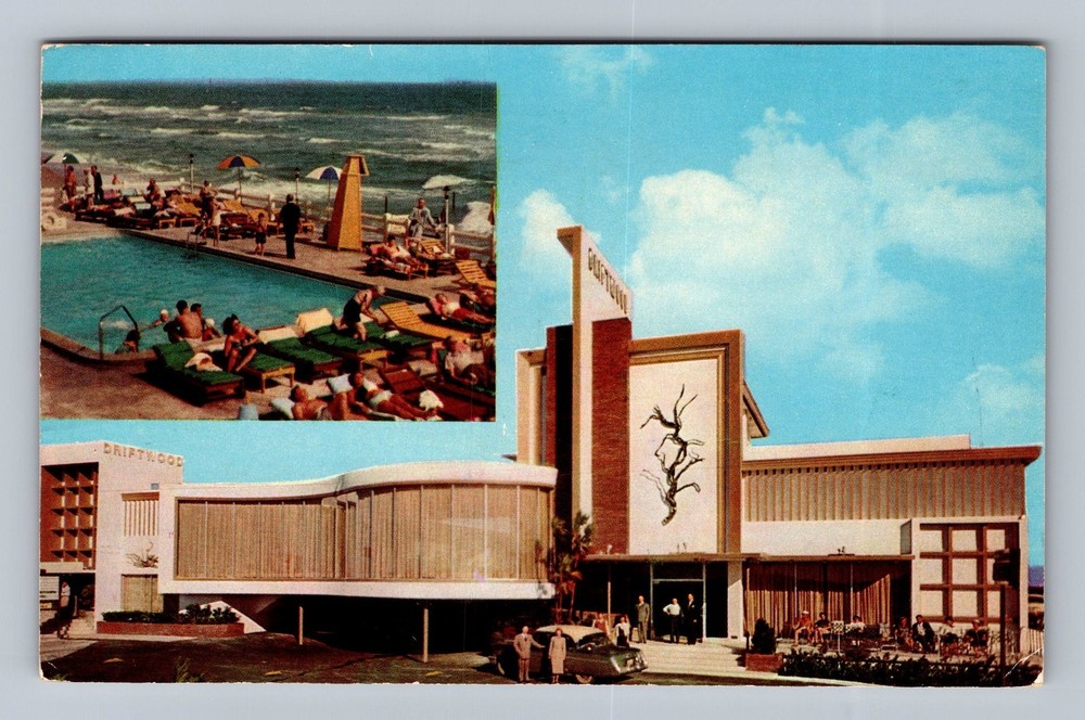 Miami Beach FL-Florida Driftwood Motel Vintage c1956 Postcard Standard Postal