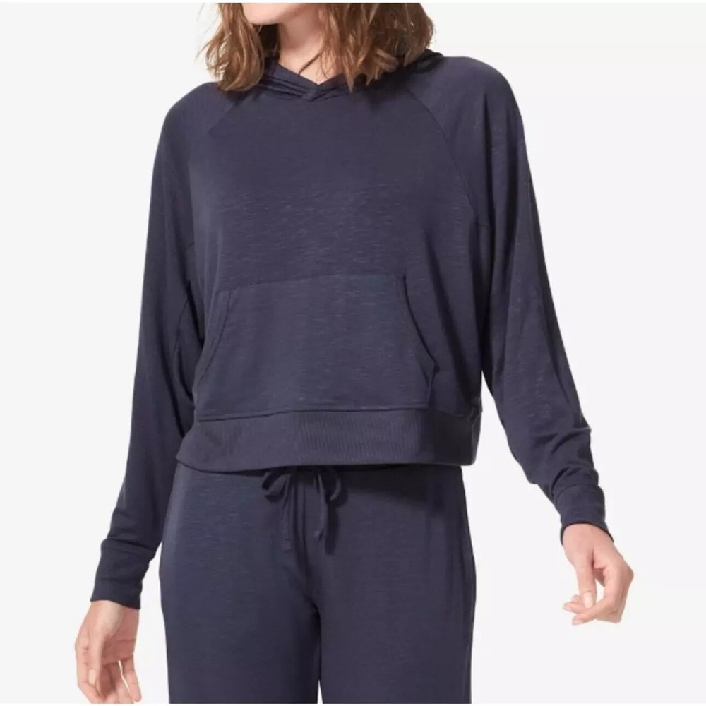 Tommy John Super Soft Terry Loungewear Hoodie for Women in Odyssey Grey Size Small NWT  