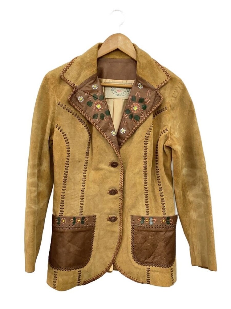 Char/Leather Jacket Blouson/-/Leather/Cml/Floral Pattern 3503
