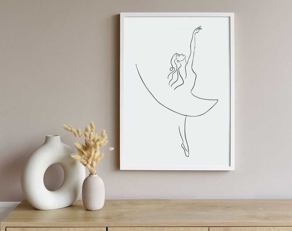 Ballerina Line Art Poster Premium Quality Choose your Size