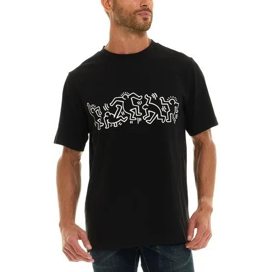 Keith Haring Men's Graphic T-Shirt, Black, Size L