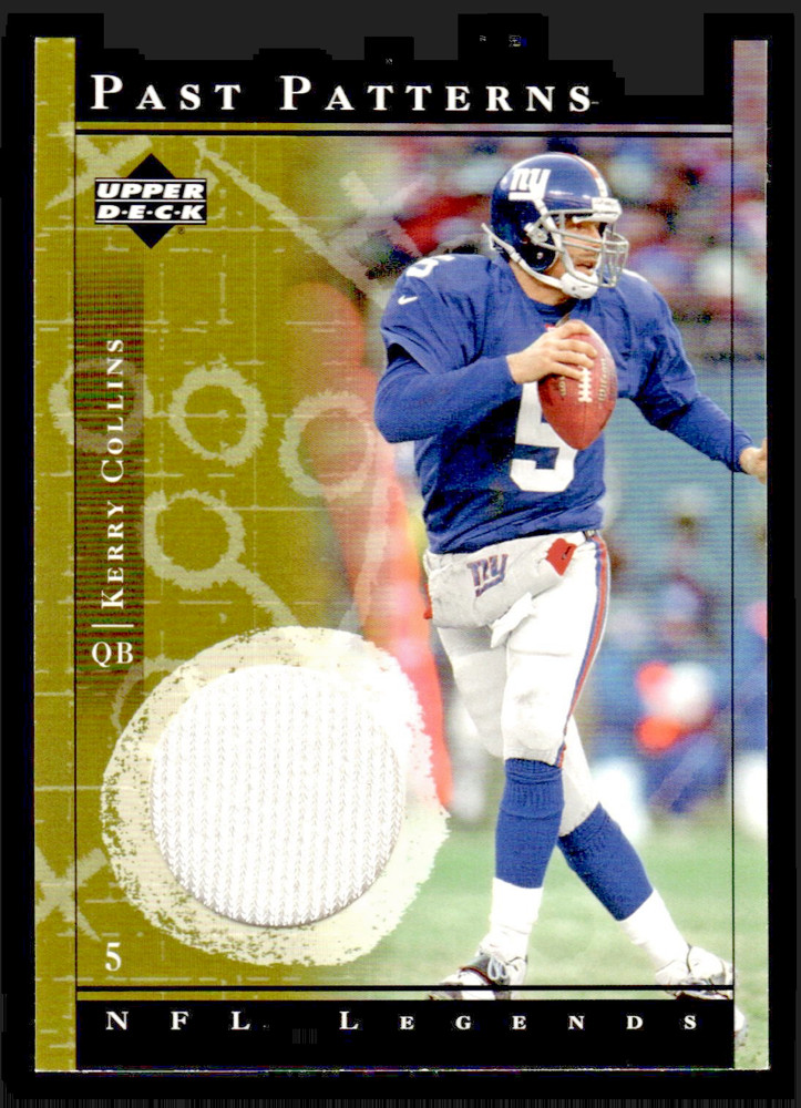 2001 Upper Deck Legends Kerry Collins Past Patterns Jersey Card #PP-KC