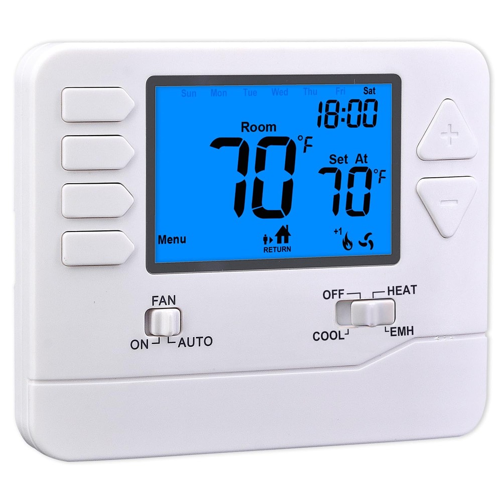 5-1-1 Day Programmable Heat Pump Thermostat for Home up to 2 Heat and 1 Cool
