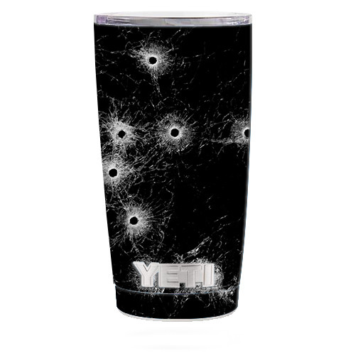 Skin Decal  (5-piece kit) for Yeti 20 oz Rambler Tumbler Cup / Bullet Holes in