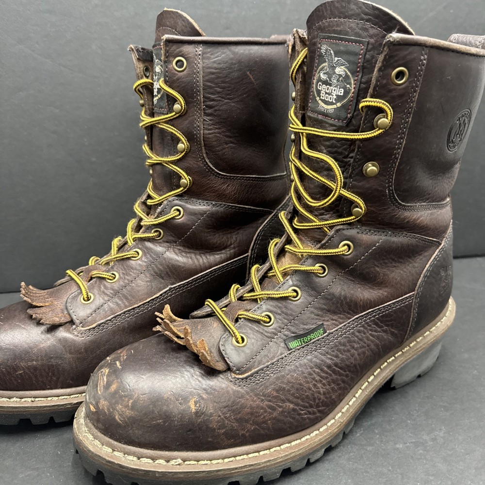 Georgia Boot Men’s 10.5 Steel Toe Waterproof Logger Boots G7313