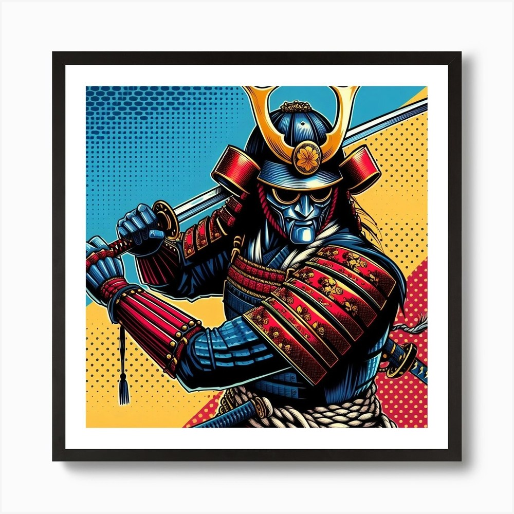 Samurai Culture, Pop Art 3 Art Prin Framed Wall Art Poster Canvas Print Picture