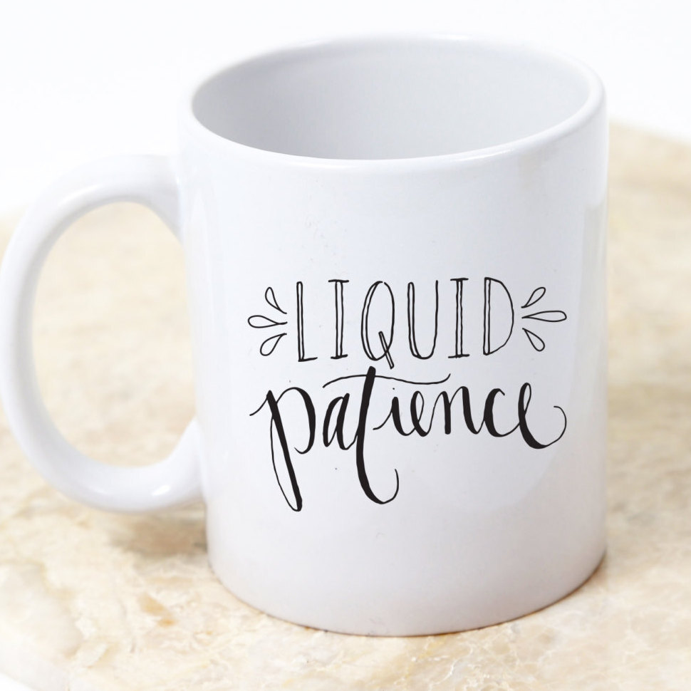 Liquid Patience Mothers Day Mom Illustrated Ceramic Plastic Travel Coffee Mug