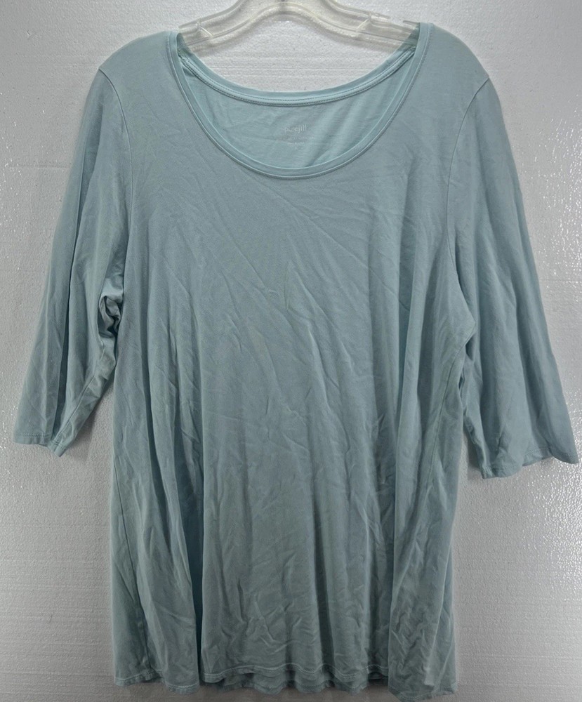 J. Jill Pure Jill Ballet Sleeve Tunic Size XL Light Blue Shirt Long Line Blouse