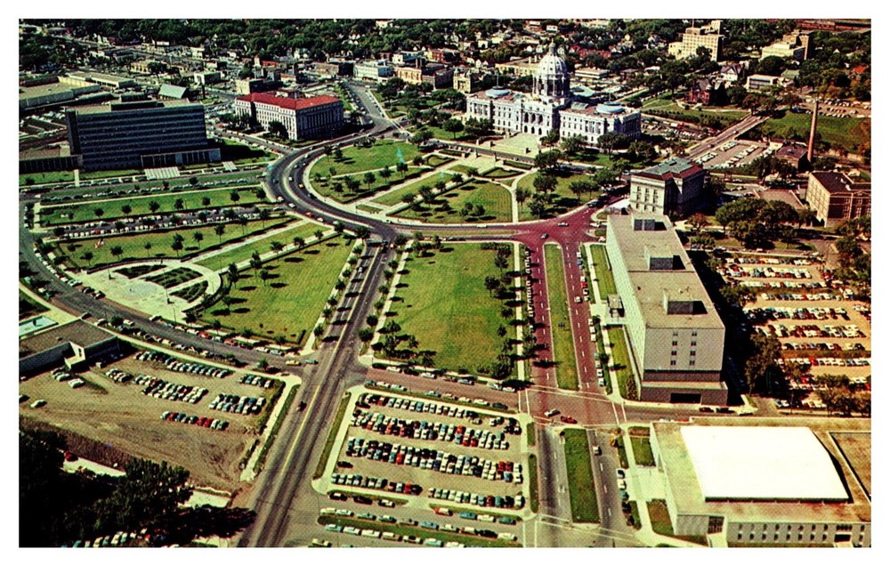 Saint Paul MN Minnesota Aerial View State Capitol Chrome Postcard
