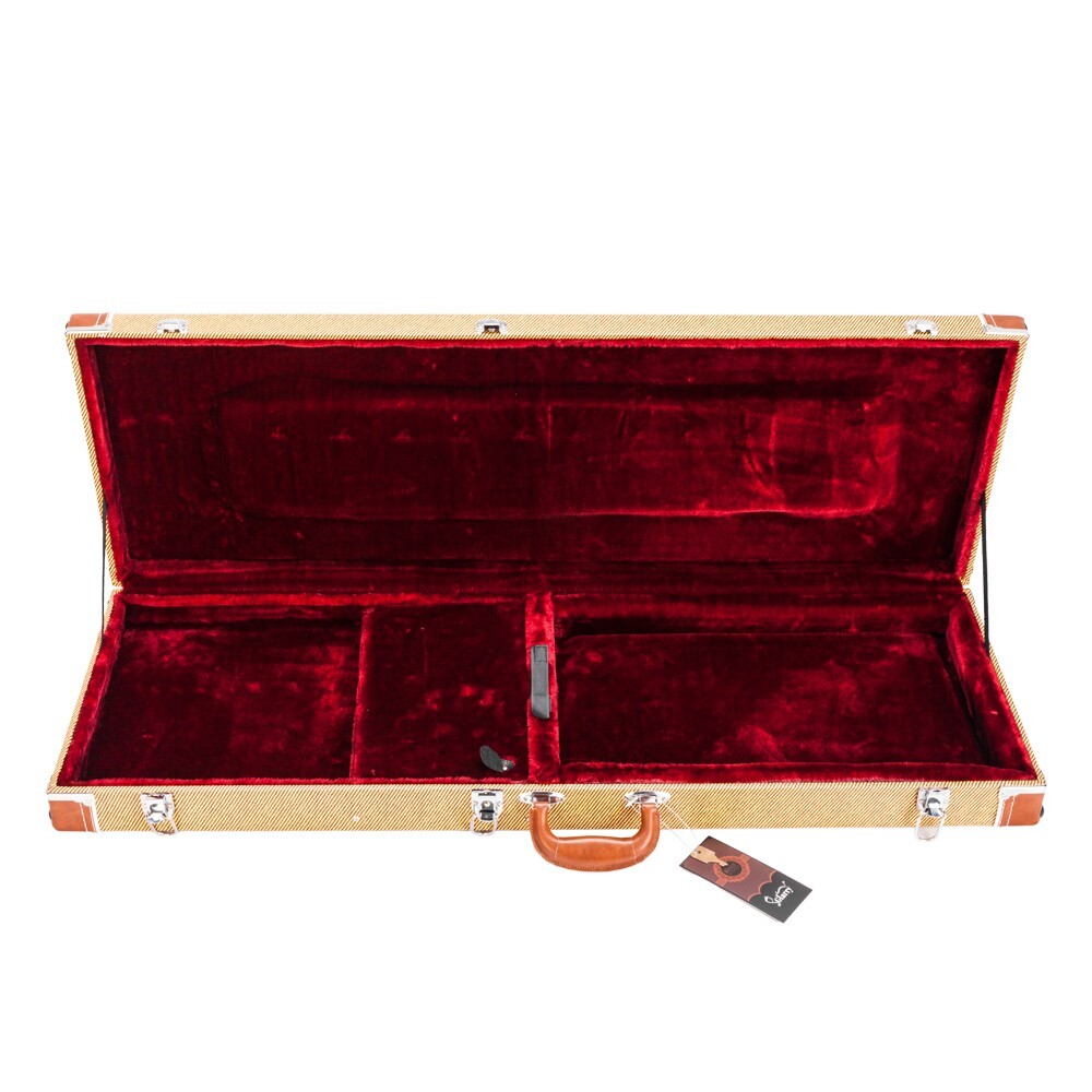 High quality PVC square yellow GST/GTL/Flame/170/SG Electric guitar leather case