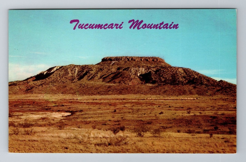 Tucumcari NM-New Mexico, Panoramic Tucumcari Mountain, Antique Vintage Postcard