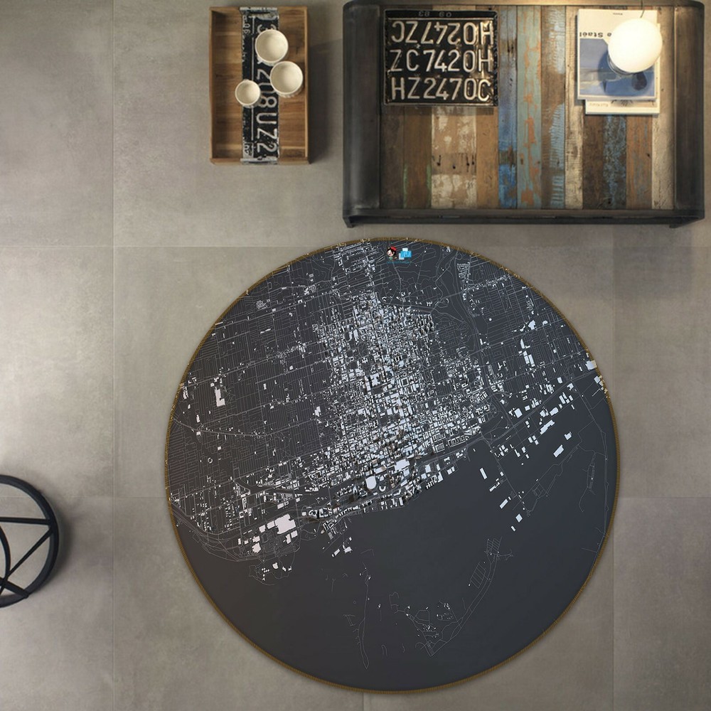 3D Black And White Map NAO3566 Game Rug Mat Elegant Photo Carpet Mat Fay