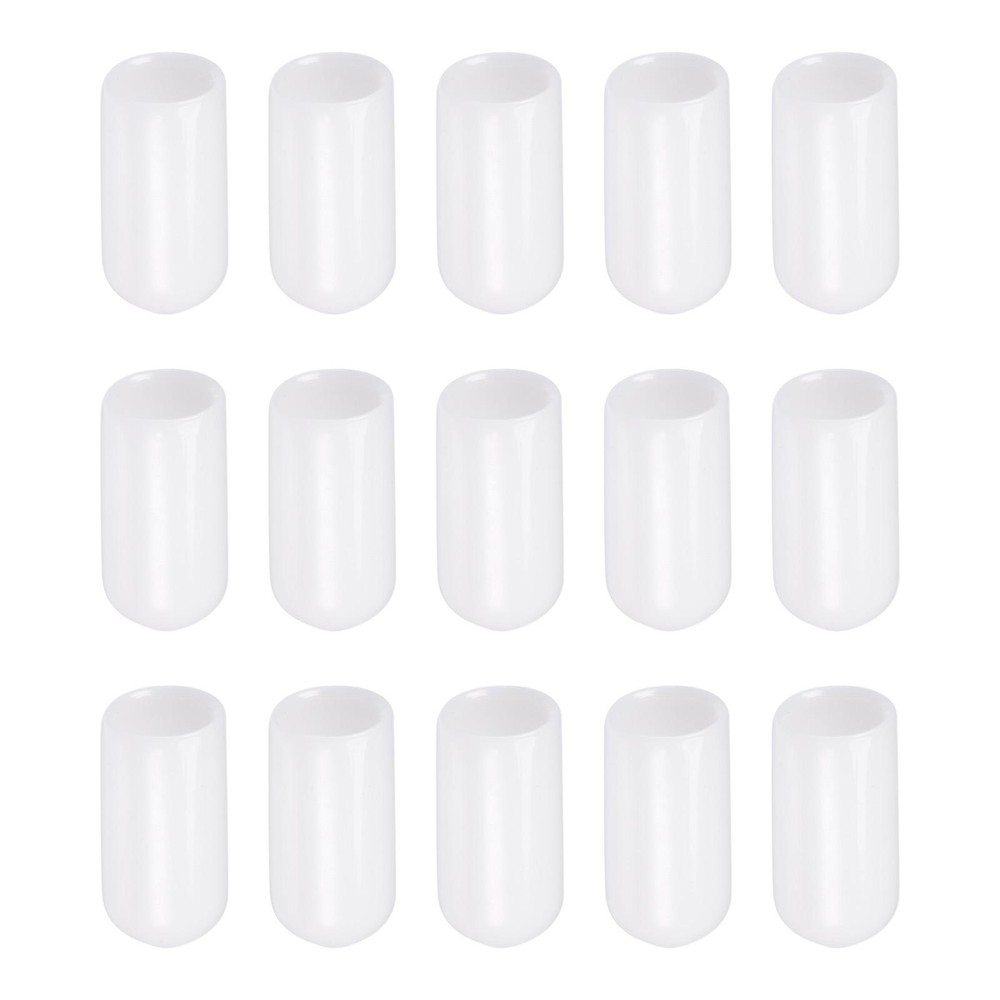 6.5mm ID White Rubber Screw Thread Protector Caps 200 Pcs