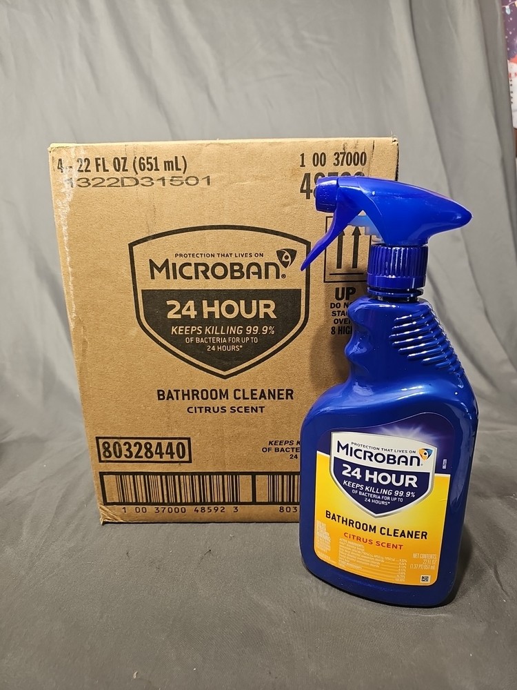 Microban 24 Hour Multi Purpose Cleaner Spray Citrus Scent, 22 oz. (4 Pack) New