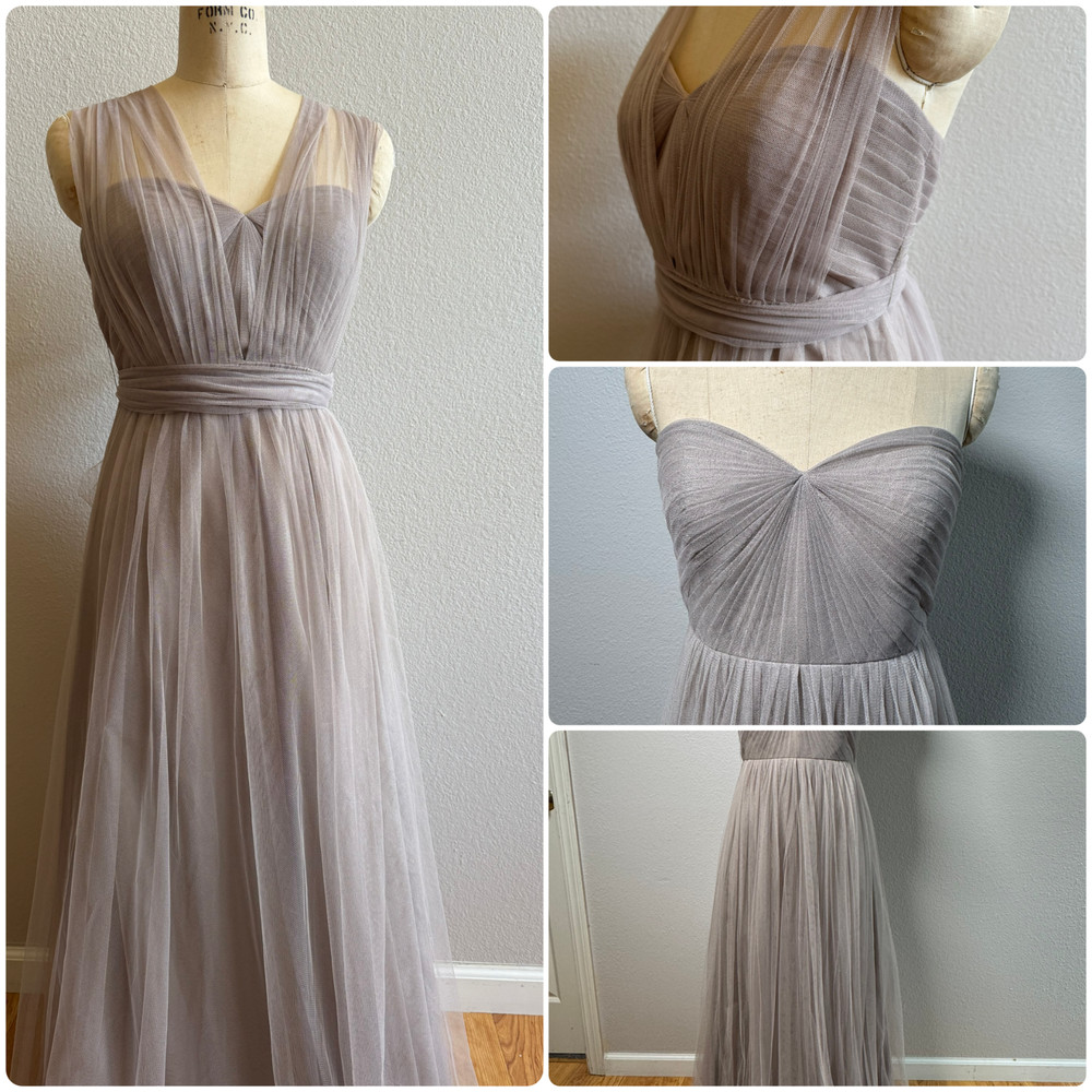 Jenny Yoo Convertible Bridesmaid Dress Annabelle in Moonstone Size 12 GUC