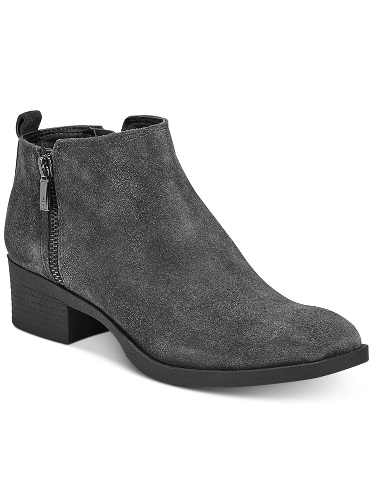 KENNETH COLE Womens Gray Zip-Up Leather Booties 6.5