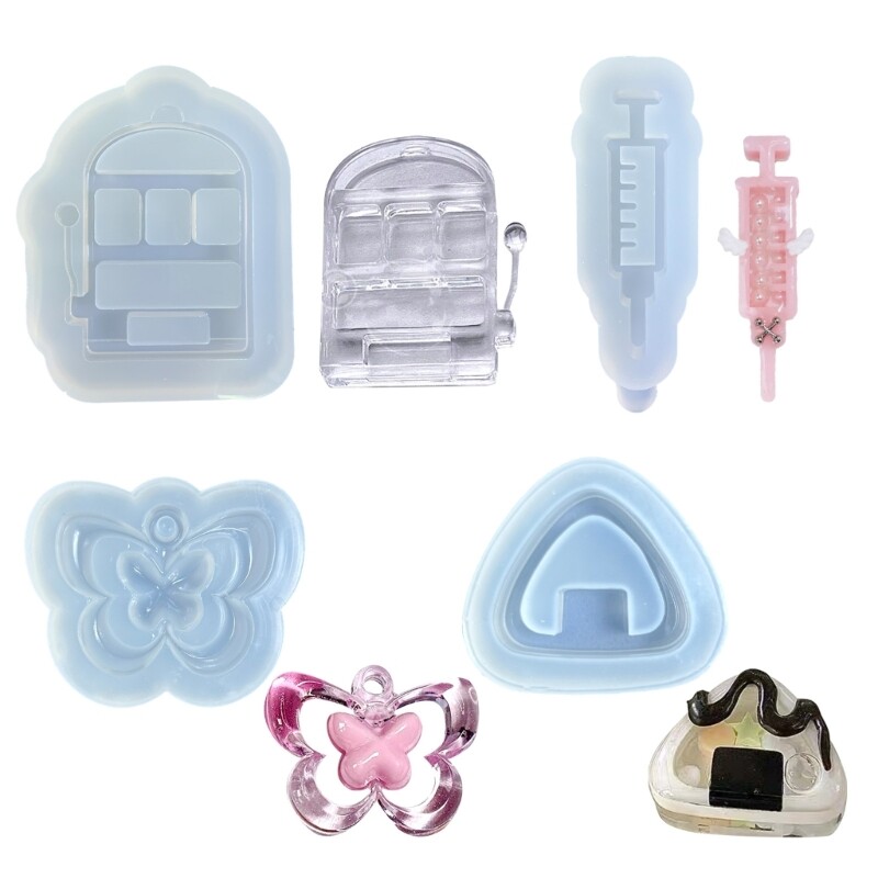 Silicone Mold Resin Shaker Charm Butterfly Keychain Pendant Mold