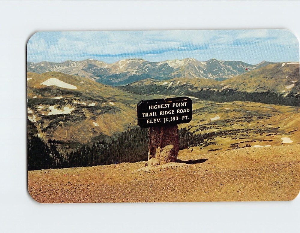 Postcard Highest Point Trail Ridge Road Rocky Mountain National Park Colorado
