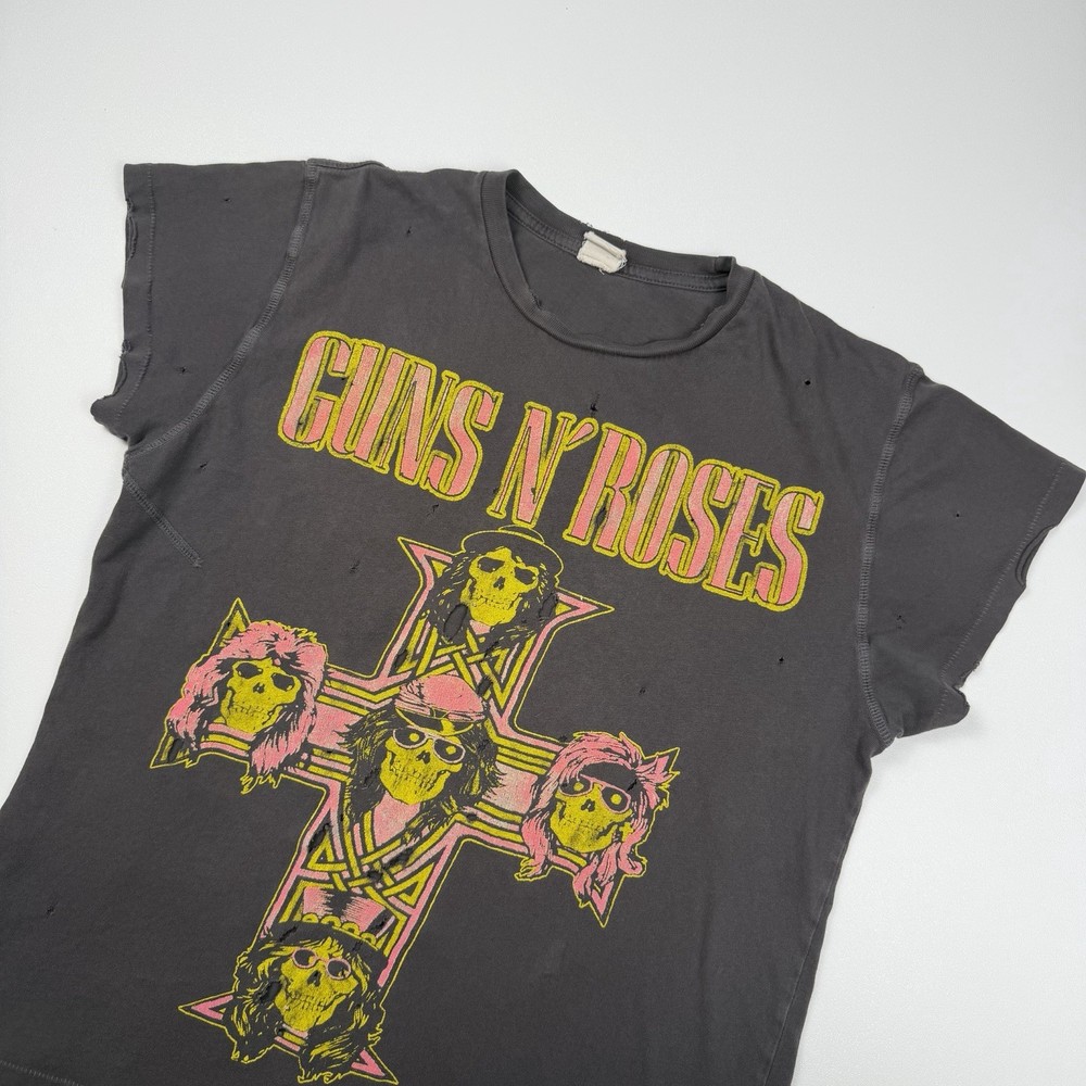 MadeWorn Guns N Roses Distressed Faded Band Tee Vintage USA Made Single Stitch S