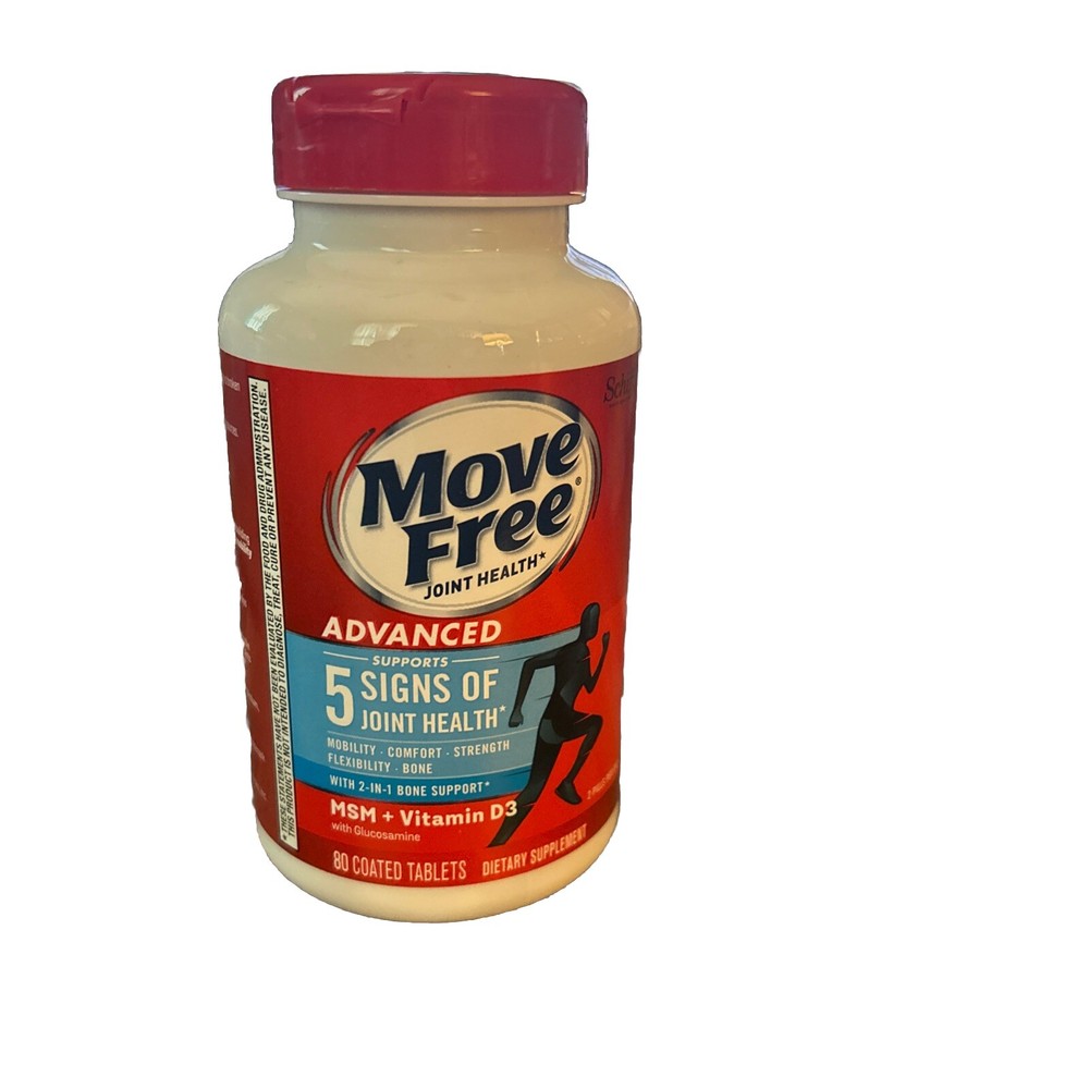 Move Free Joint Health Advanced MSM + Vitamin D3 80 Coated Tablets Exp-07/2027