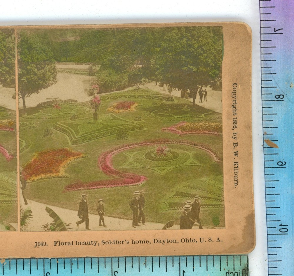 Floral Beauty Soldier Home Dayton Ohio OH Kilburn Stereoview