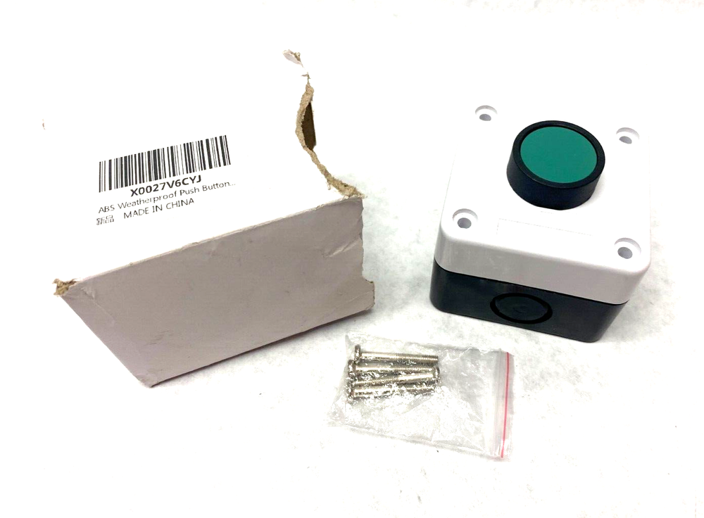 ABS Weatherproof Push Button Enclosure with Green Button X0027V6CYJ-image