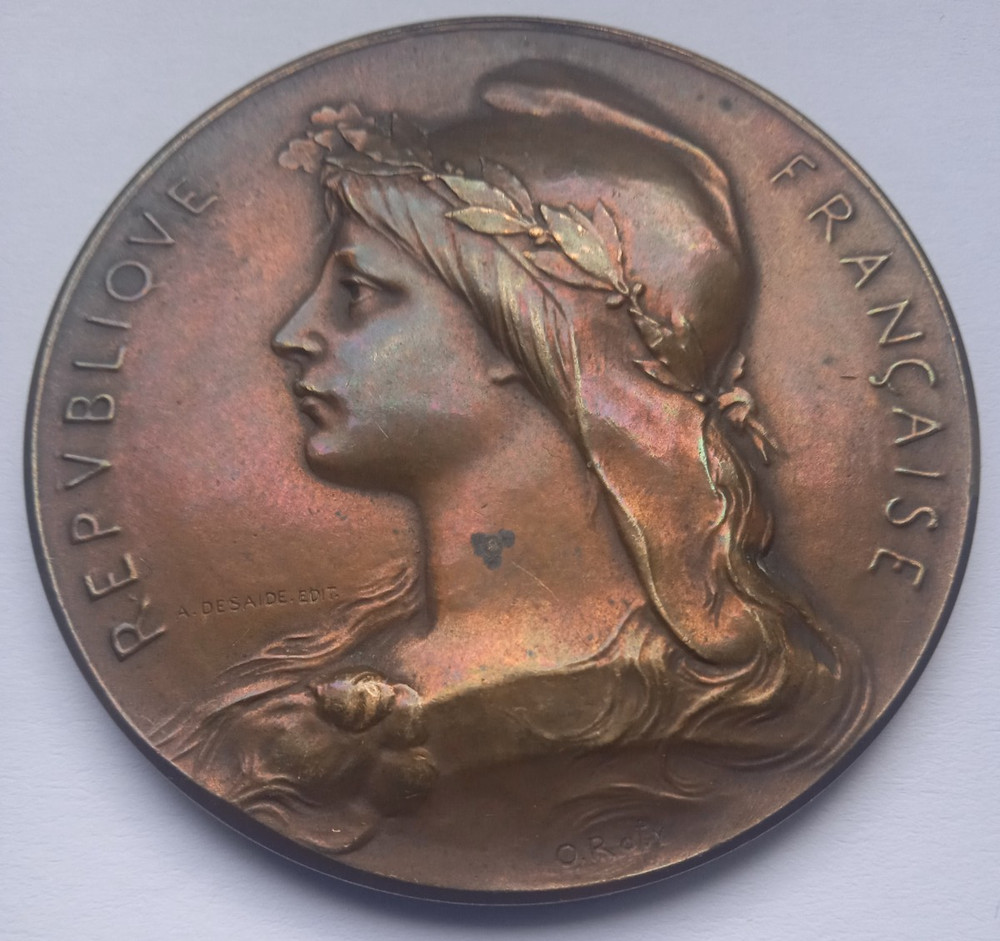 1911 PARIS GYMNASTICS CONTEST FRENCH MARIANNE MEDAL by ROTY