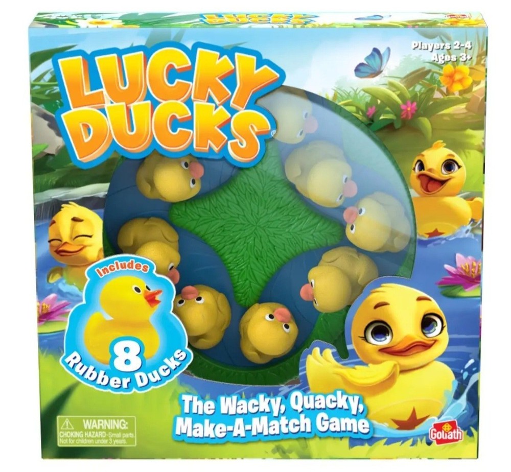 Lucky Ducks The Wacky Quacky Color Matching Board Game Ages 3+ W/2 AA Batteries