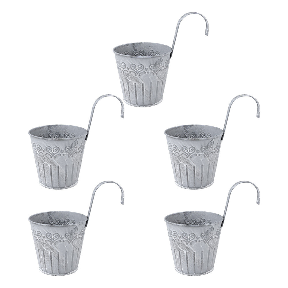 Hanging Flower Pots Railing Planters Outdoor Fence Hanging Planter Metal Vase