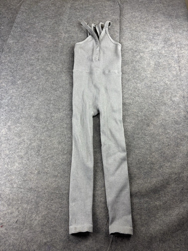 Free People Movement Happiness Runs Henley Romper Gray One Piece Women’s XS/S