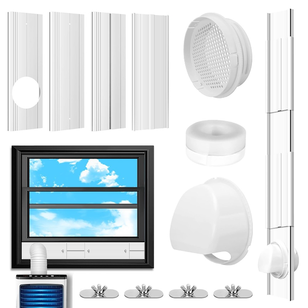 Portable AC Window Vent Kit with Universal Coupler for 5.1