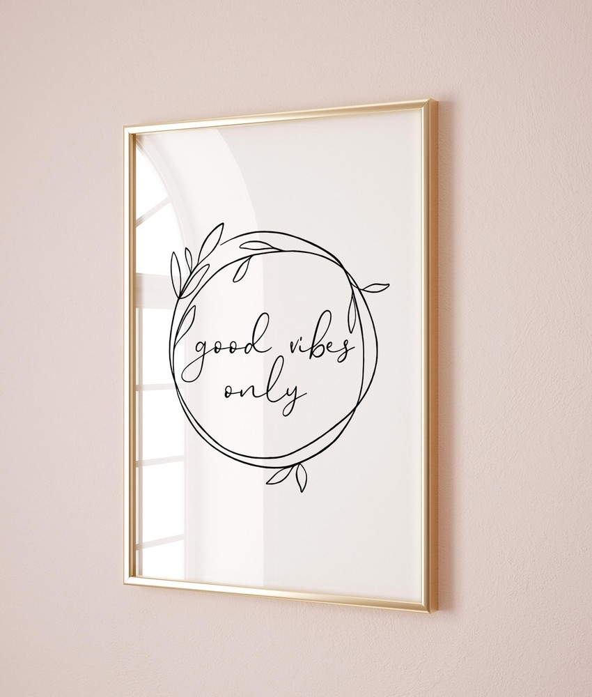 Affirmation Cards with Good Vibes Motivational Quotes Inspirational Wall Art